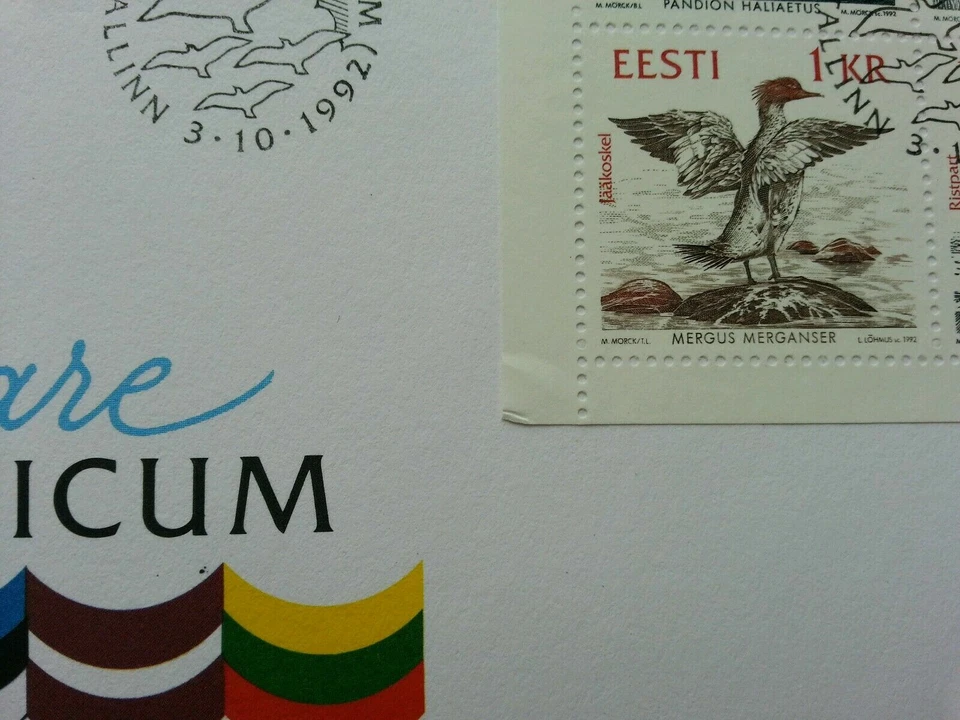 [SJ] Estonia Birds 1992 Eagle Duck Fauna (miniature FDC) *see scan - Image 2 of 4