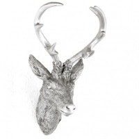 Geweih Hirschgeweih 20X12X30Cm Silber Kunststoff 10Ender Hirschkopf Wanddeko