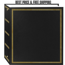 Magnetic Self-Stick 3-Ring Photo Album 100 Pages 50 Sheets , Black