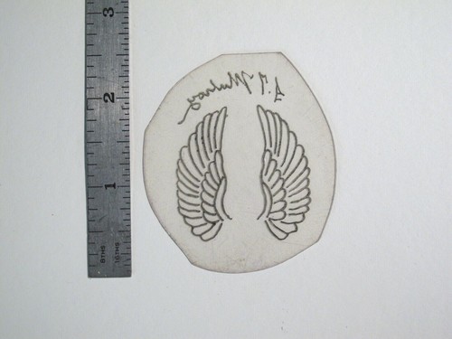 vtg 1960s Tattoo Flash acetate stencil Wings Pair signed HAR2