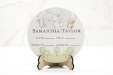 Elephant and Friends baby announcement sign  Personalized birth stat sign