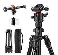 76 inch Camera Tripod avec colonne de centre multi-angle rotative,Lightweight