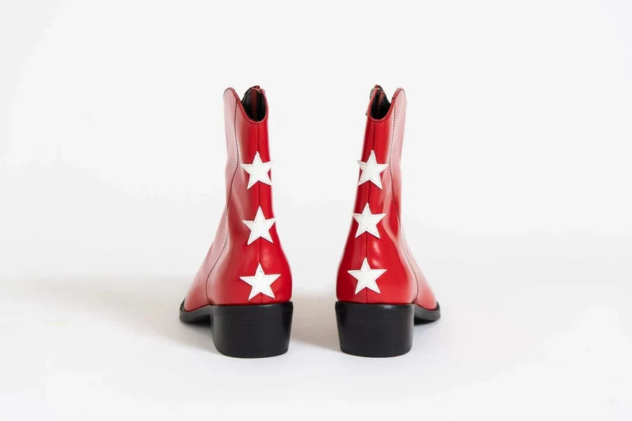 Botas Chelsea Alexander Hurley Tres Estrellas Rojos Carmesí Talla 12 (Al Por Menor $500) Foto 2 de 3