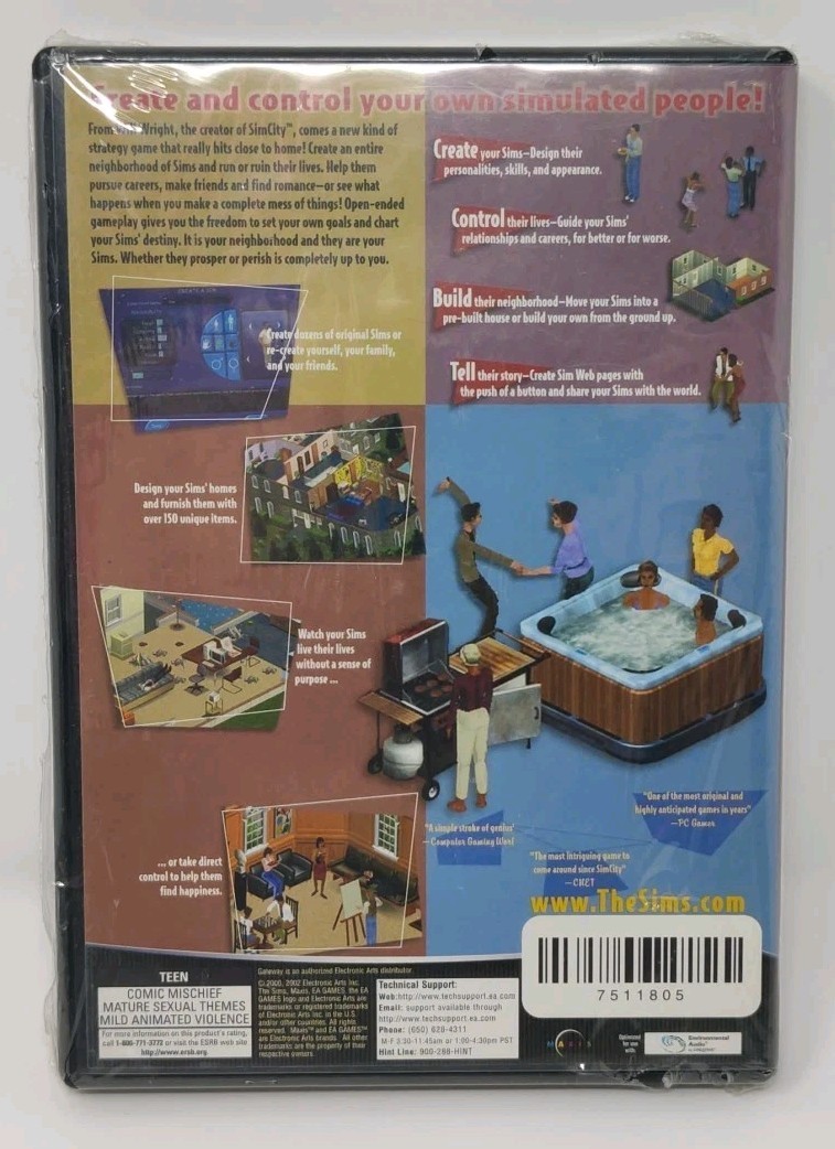 The Sims Original PC Game 2002 EA Simulator Factory Sealed