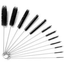 9.5 Inches Long Straw Cleaner Brush Set, 12 Pack 9.45 inches / 24 cm, Black