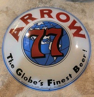 RARE GLOBE BREWING CO BALTO MD ARROW 77 THE GLOBES FINEST BEER GLASS BEER GLOBE