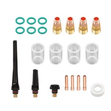 22Pcs TIG Welding Torch Stubby Gas Lens 10 Pyrex Glass Cup Kit For WP-17/18/26