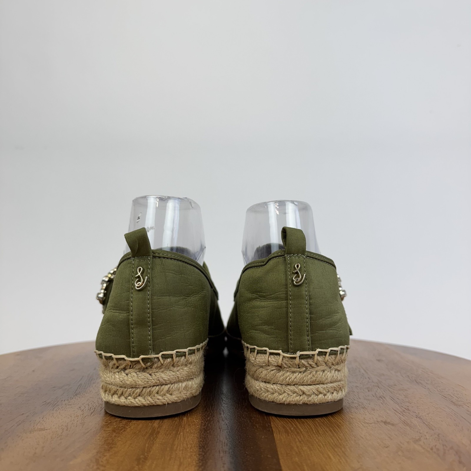 New Womens Sam Edelman Maddy Green Espadrille Mary Jane Flats Size 10 M NWOB