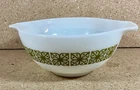 Vintage Pyrex 442 Verde Green Square Flowers Cinderella Bowl 1 1/2 Quart