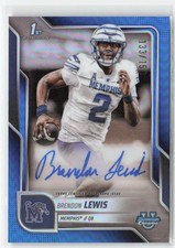 Brendon Lewis 2025 Bowman U Chrome Blue Auto #/150 #BCA-BL Memphis Tigers