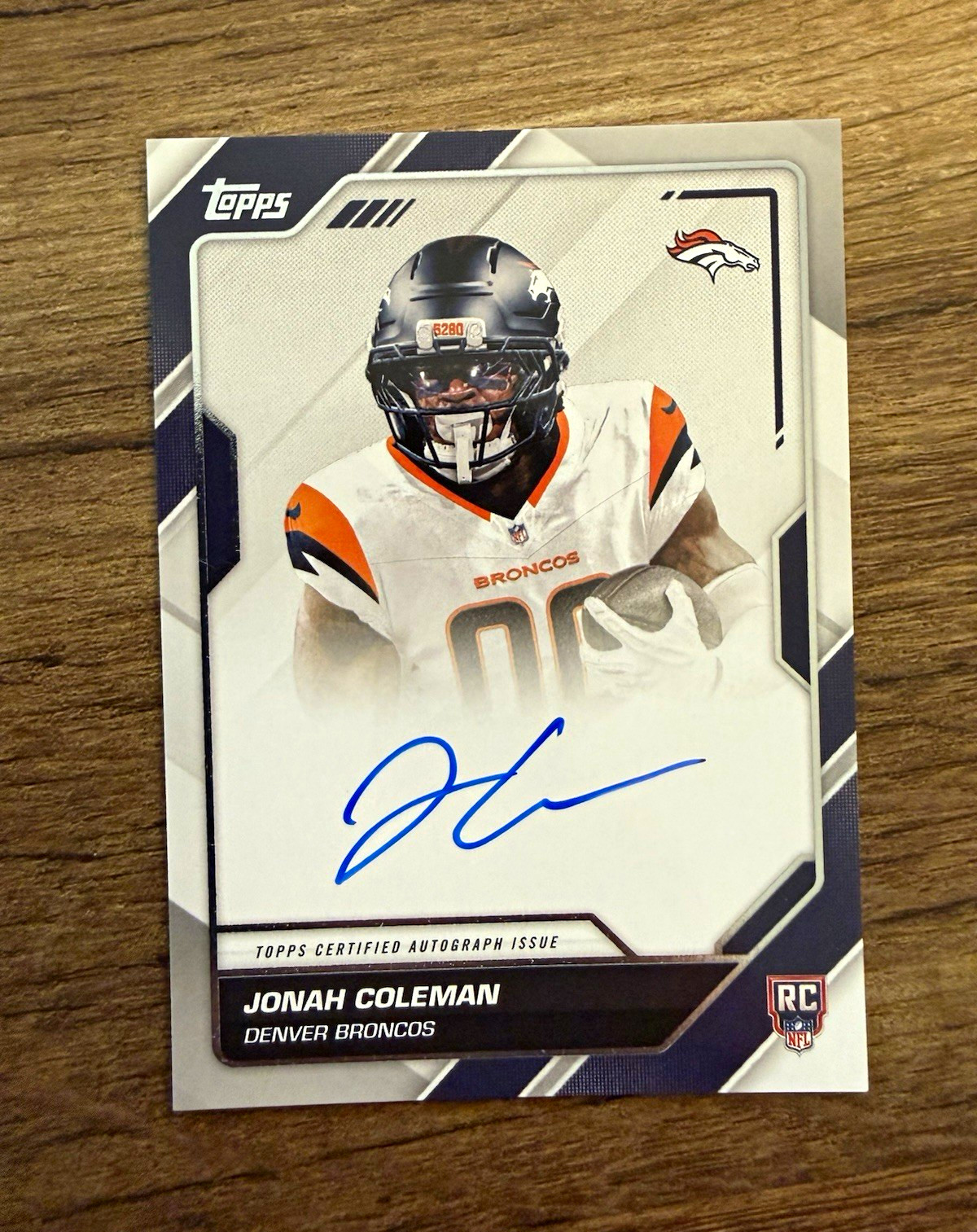 2026 Topps Flagship Football Jonah Coleman Broncos RC Auto FFS-JC
