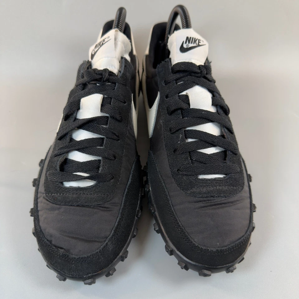 耐克 Waffle Racer 男式 7 跑步鞋黑色白色麂皮绒网眼花边低帮运动鞋 — 第 3/4 张图片