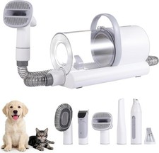 6-in-1 Dog Grooming Kit with Vacuum, Low Noise Pet Hair Clipper System