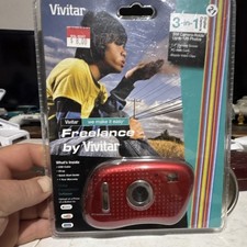 Vivitar Freelance V15 1.3MP Compact Digital Camera Red Webcam/Video USB AAA