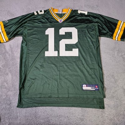 Reebok Mens XXL Green Bay Packers Aaron Rodgers 12 Jersey Green Mesh 7009A 07