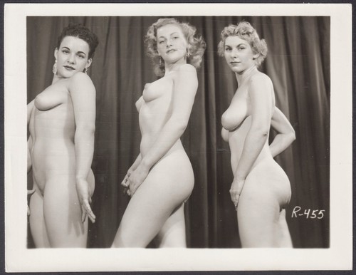 Vintage 1950's Girlie PINUP Photo ~ Triple Play ~ Risque B&W Original Nude #8