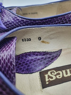 Ennesi Purple Genuine Reptile Mens  Lace Up Shoes Size 9 Snakeskin Ennesi Purple Genuine Reptile Mens Lace Up Shoes Size 9  main image 2
