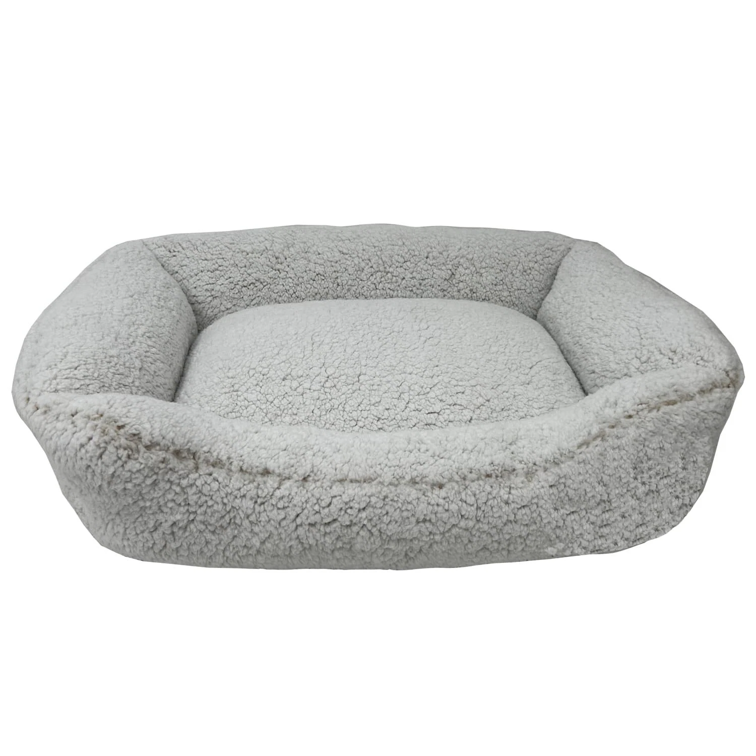 Grey Square Fleece Pet Bed Made With Soft, Durable Materials - 70 x 50cm
