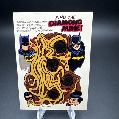 1975 Wonder Bread Batman Find The Diamond Mine Puzzle Card
