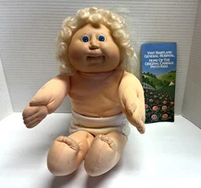 B4 Cabbage Patch Kids Blonde Curly Hair Blue Eyes 16" Girl Doll 1982 Coleco