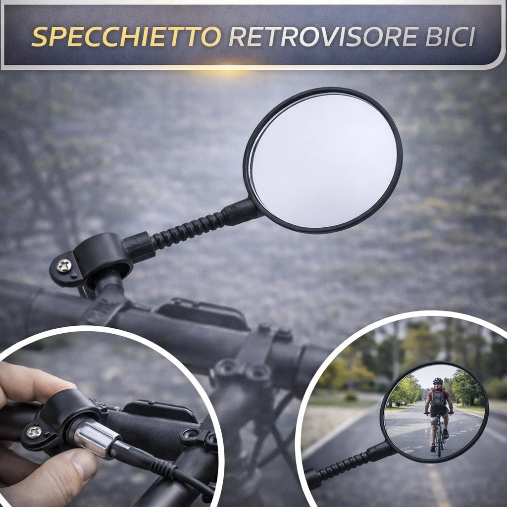2x Specchietti Retrovisori Per Bici E Monopattino - Vinciann - Sicurezza Stradale PZIZ