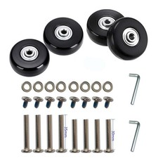 50 x 18mm Set of 4 Luggage Suitcase Replacement Wheels, Rubber Swivel Caster...