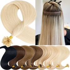 LIQUIDACIÓN Extensiones de Cabello Humano Real Pre-Unidas Pegamento U Punta U 100% Cabello Remy