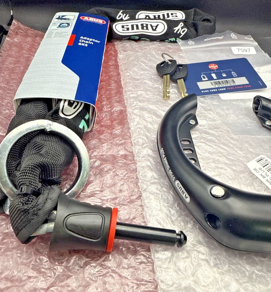 ABUS Frame Lock 5750L NR BK OE ShieldPlus 8.5mm Shackle w/ 6KS Chain Adapter NEW - Image 4 of 4