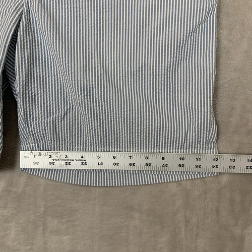 Polo Ralph Lauren Seersucker Shorts Herren 36 * blau gestreift Baumwolle flache Vorderseite - Bild 5 von 9