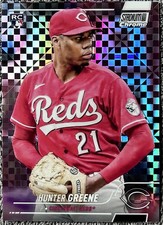 2022 Stadium Club Chrome HUNTER GREENE X-Fractor #133 Rookie Card Rc Reds. rookie card picture