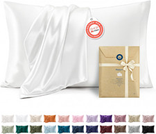Bedsure Satin Pillowcase Standard Set of 2, Silky Pillow Cases, White Similar