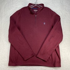 IZOD Golf Pullover Men  s Large Red 1/4 Zip Activewear Knit Pullover Embroidered