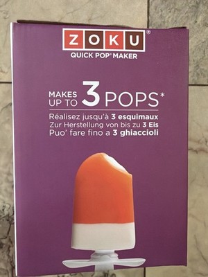 Zoku Quick Pop Maker 3 Pops Ice Cream Maker Purple BPA Free New Open Box