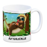 Kaffeebecher Mit Faultier In HäNgematte Motiv Und Spruch: Auftragschiller Tasse