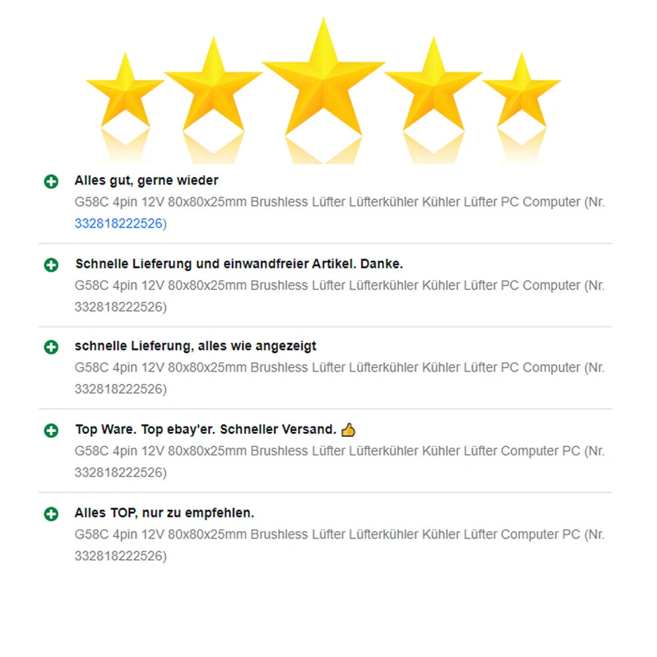 G58C 4pin 12V 80x80x25mm Brushless Lüfter Lüfterkühler Kühler Lüfter PC Computer - Bild 4 von 4