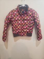   Gap Kids Brown Jacket with Hearts Zip-front with Snap Closure Size Youth M