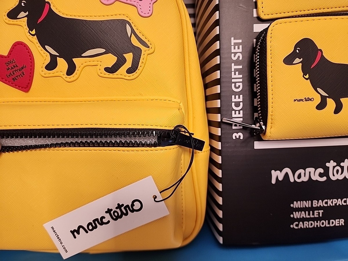 Marc Tetro Yellow Mini Backpack with Matching Cardholder Marc Tetro Yellow Mini Backpack Dachshund | Mercari main image 3