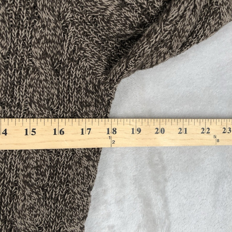 LRL RALPH LAUREN JEANS CO Cardigan Sweater Women's L Brown Cotton Shawl