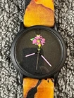 Timex Watch Vintage Colorful HEAVY PETAL LA CELL FLOWERS New Battery, Running.
