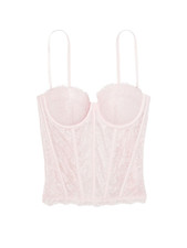 new Victoria's Secret Shimmer Long Line Corset Bustier Bra Top L