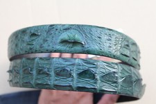 Luxury Green Genuine Croc Leather Men's Belt