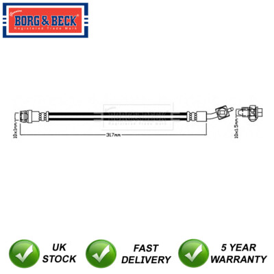 Brake Hose Rear Left Outer Borg & Beck Fits Volvo XC60 V60 V70 S60 XC70 S80