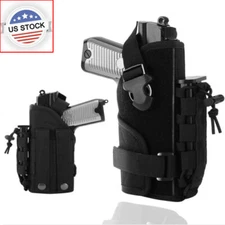 Universal Tactical Pistol Gun Holster Right-Hand Gun Molle Pouch with Mag Holder