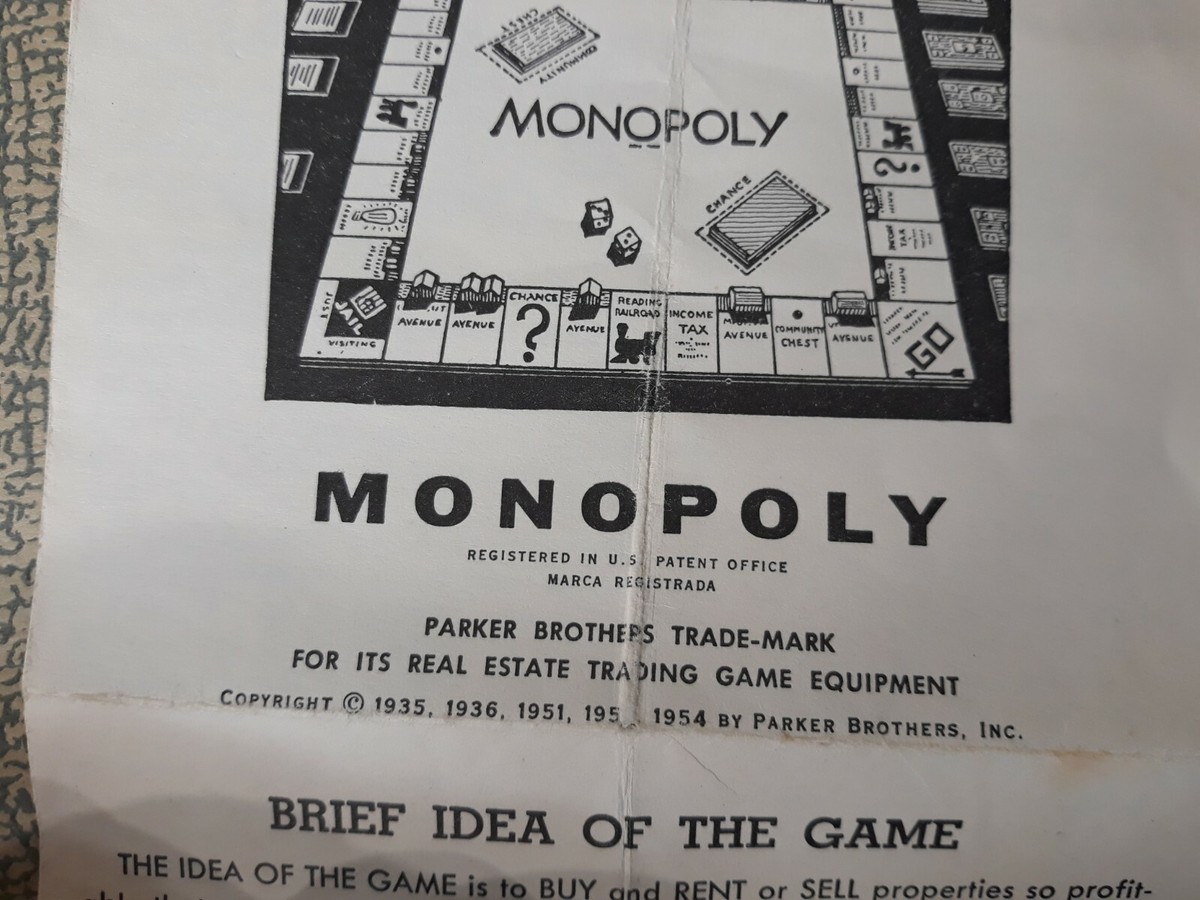 Antique 1954 Parker Brothers Monoply Board Game | eBay