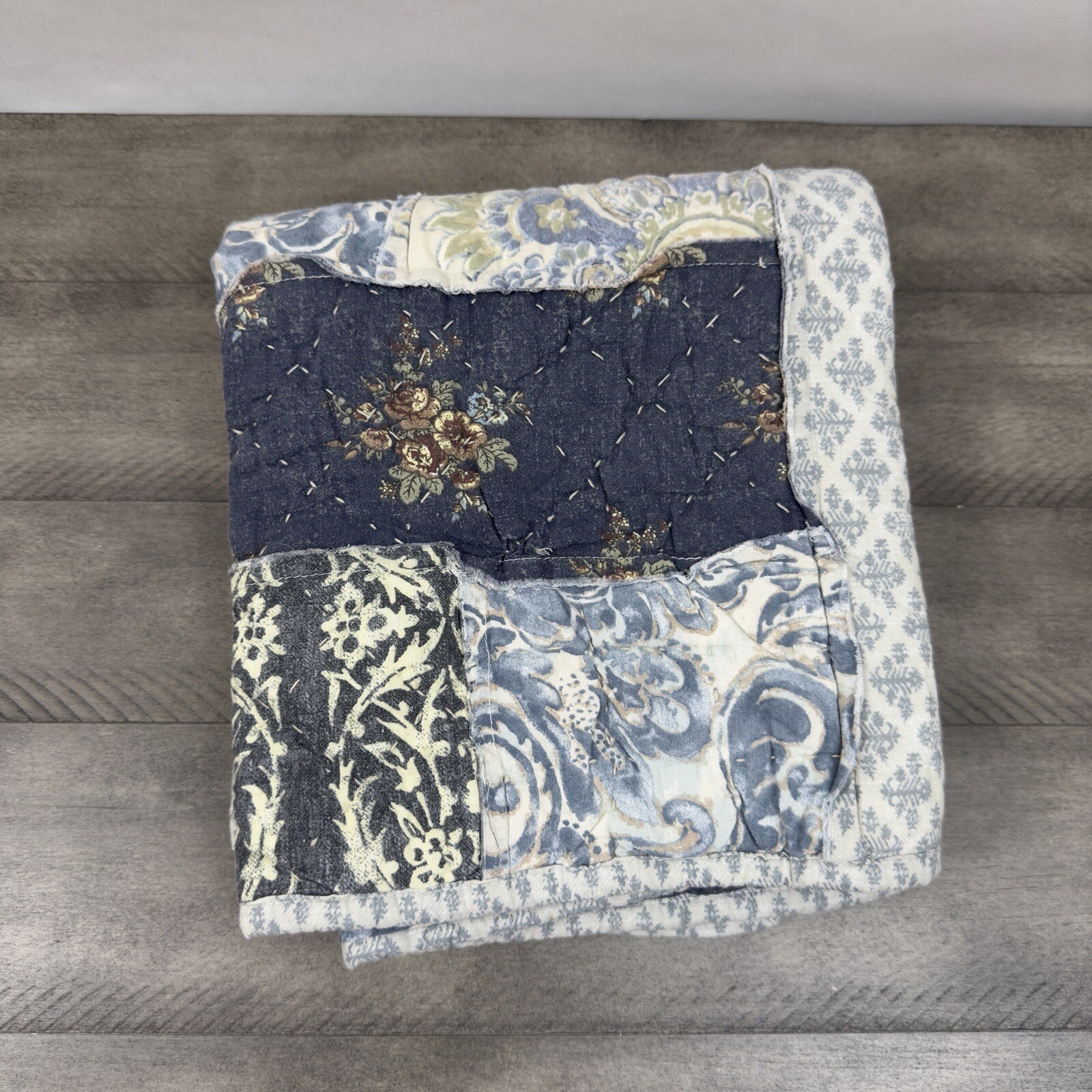 Pottery Barn Delaney Handcrafted Patchwork Cotton Quilted King Sham (1