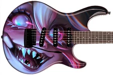 Guitar Skin Axe Wrap Re-skin Electric Bass Reface DIY Bad Ghost Girl 1684
