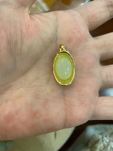 NEW*RARE*GORGEOUS HETIAN WHITEJADE “YUANBAO"INGOTS PENDANT稀有天然和田玉白玉元宝吊坠 GOLDS925
