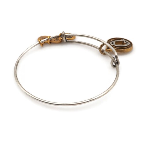 Alex And Ani 2018 Gold Silver Tone Initial Q Expandable Wire Fashion Bracelet - Picture 6 of 12
