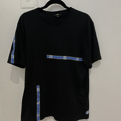 Fendi Men's Logo Black/Blue T-Shirt | eBay