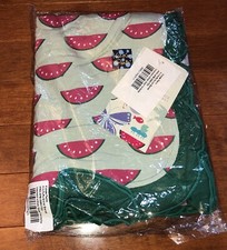 Kickee Pants Bamboo Aloe Watermelon Shady Glade Trim Ruffle Stroller Blanket New